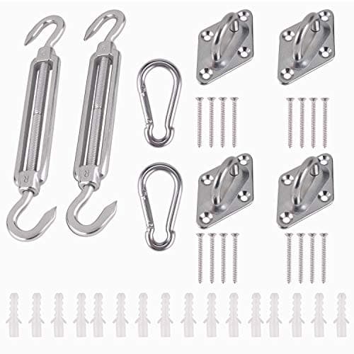 Valchoose Shade Sail Hardware Kit for Rectangle Sun Shade Sail in Patio Deck Garden Lawn, Stainless Steel | 6 Inches