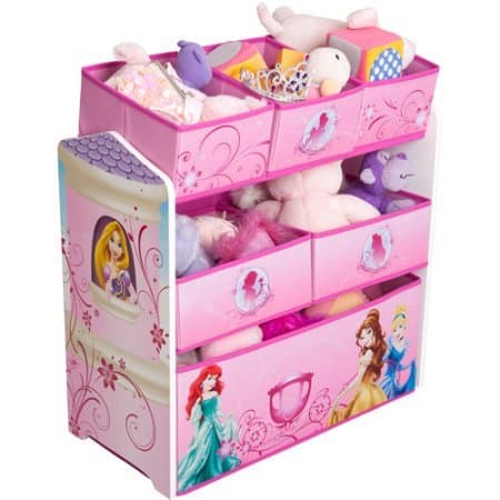 Disney Princess Multi-Bin Toy Organizer, Pink