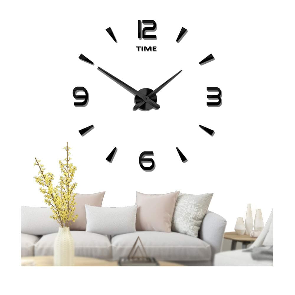 Frameless Large 3D DIY Wall Clock Mute Mirror Stickers Home Office School Decoration (2-Year Warranty) …