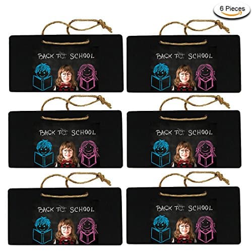 Xage 6 Pack Mini Chalkboards – Black Rectangle Chalkboard Sign for Wedding/Kids Crafts/Food/Classroom/Place cards/Table numbers