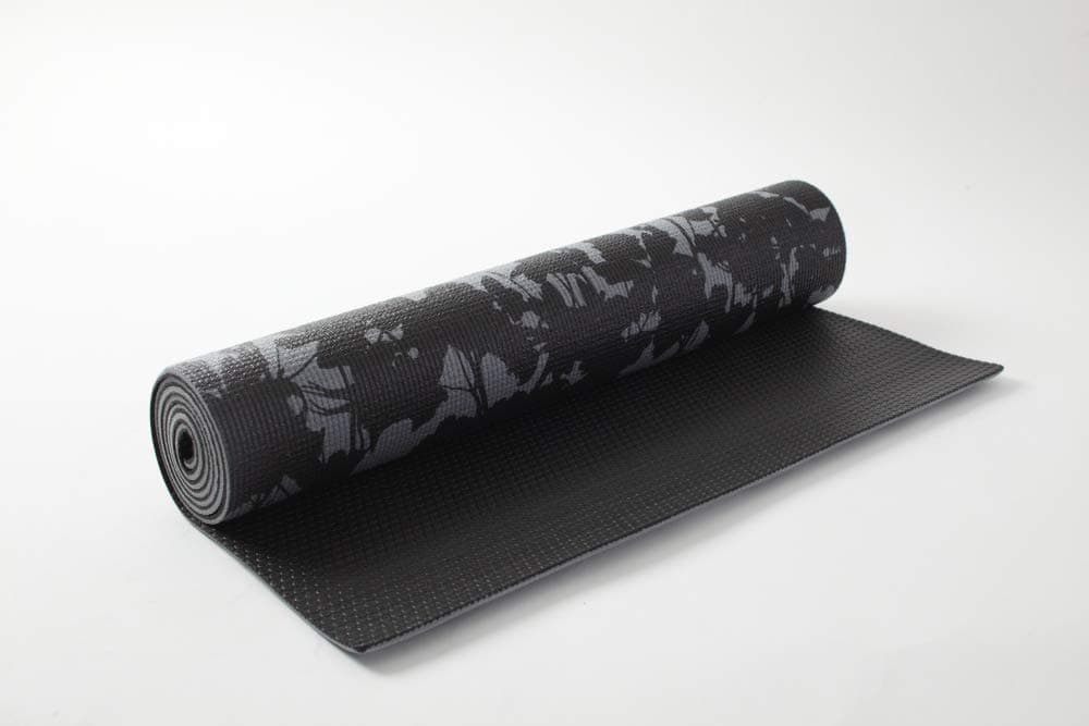 HOMEWARDS Dual Layer Printed Yoga Mat for Exercise and Workouts (6mm) - 173cm x 61cm Along with Yoga Mat Bag with Strap (Black)