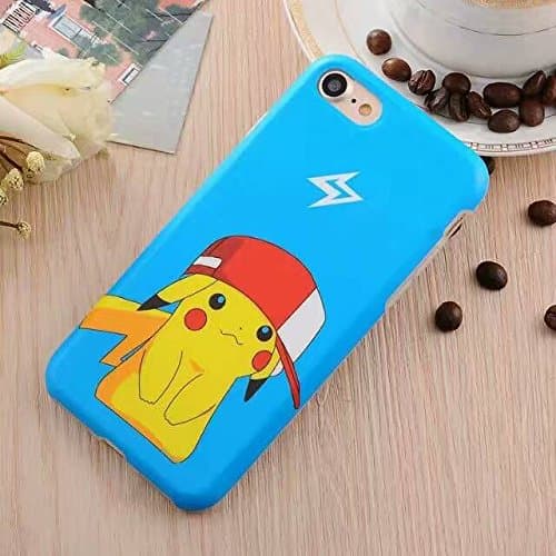 Pokemon Go Pikachu iPhone 7 4.7 inch Case Hard Silicon (Blue)