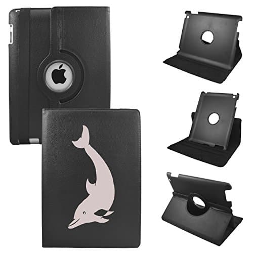 Dolphin Mini 4 Leather Rotating Case 360 Degrees Multi-angle Vertical and Horizontal Stand with Strap (Black)