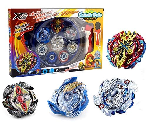 Aomeiter Bey Battle Burst High Performance Battling Top Set with 4D Launcher Grip and Arena Battle Set (White)