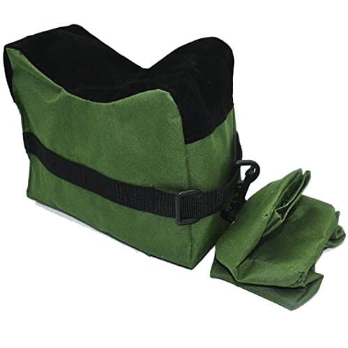 Laspur Deep Green Tactical Shooting Gun Rest Bench Front & Rear Sand Bag Combo Set For Outdoor Shooter Hunter Hunting Rifle-Unfilled