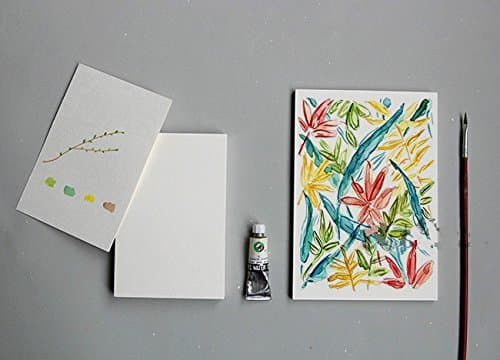 Watercolor Paper Pack (16 Sheets) 350gsm- Double Blank No Pattern - 6"x4" Postcard Size - Cold Press - Pro Results.