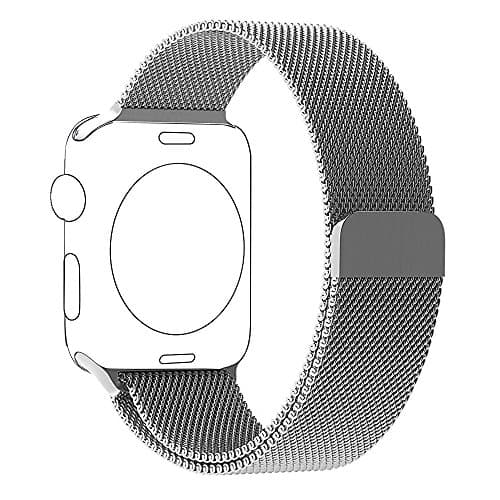 Apple Watch Band, Knnke Fully Magnetic Closure Clasp Mesh Loop Milanese Stainless Steel Bracelet Strap for Apple iWatch Sport & Edition 42mm (Silver)