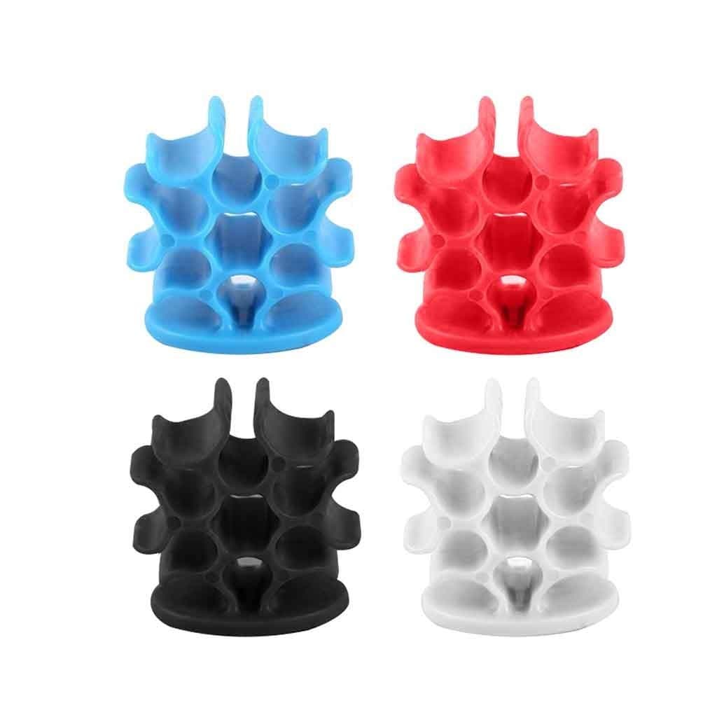 YUBINK 4PCs Durable Plastic Self-Sticking Desktop Cable Winder Cord Organizer Practical Protector Cable Sleeves (Multicolor)