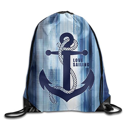 Customed Drawstring Bag Portable Durable Polyester Love Sailing For Exercise