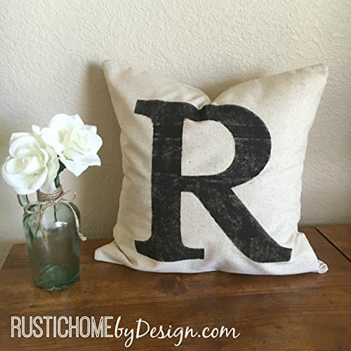 Initial Pillow Cover | Rustic Pillow Cover | Farmhouse Pillow | Multiple Sizes Available | Custom Pillow Cover | Made To Order