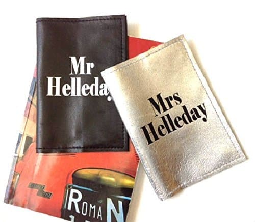 Mr & Mrs Personalized Leather Passport Cover Set