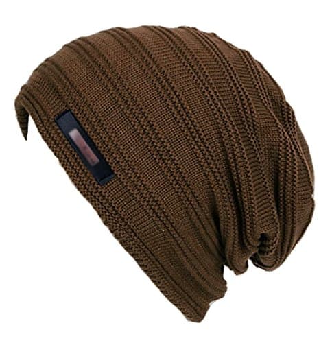Eianru Men's New Hats Thick Soft Lined Knit Skull Cap Winter Beanies Hat,Coffee