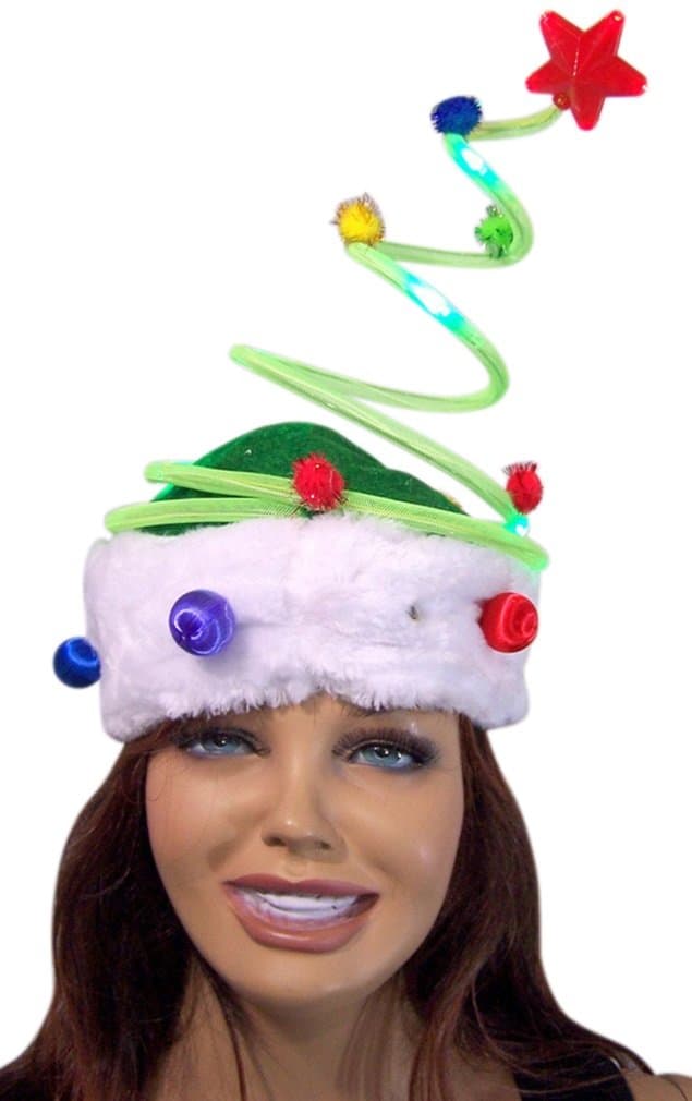 Christmas Tree HatChristmas Tree LED Light Up Spring Holiday Ugly Sweater Party Hat Accessory