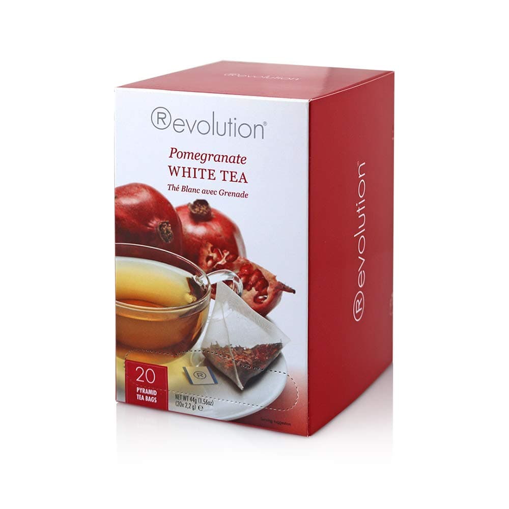 Revolution Tea - Pomegranate White Tea | Premium Full Leaf Infuser Teabags (20 Bags Each - 6 Pack)
