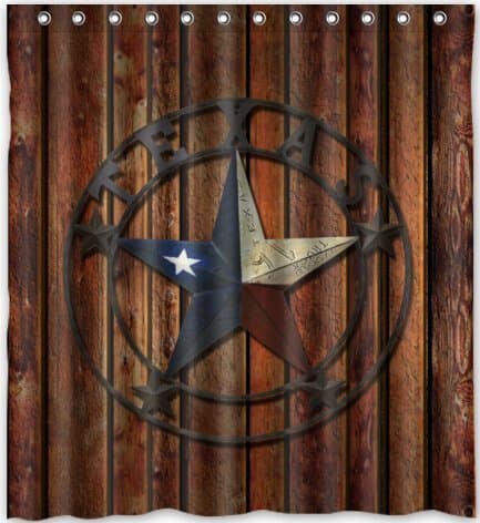 Comfort Home Style Custom Western texas Star Pattern Design Waterproof Polyester Fabric Shower Curtain,Bathroom decor 66"x72"