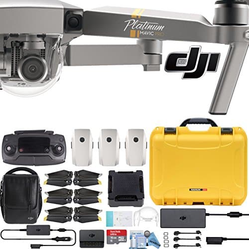DJI Mavic Pro Platinum Fly More Combo with Custom Nanuk Waterproof Hard Case (Yellow)