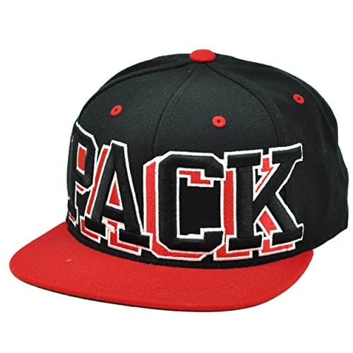 NCAA Starter North Carolina State Wolf Pack Black Red Snapback Hat Cap Flat Bill