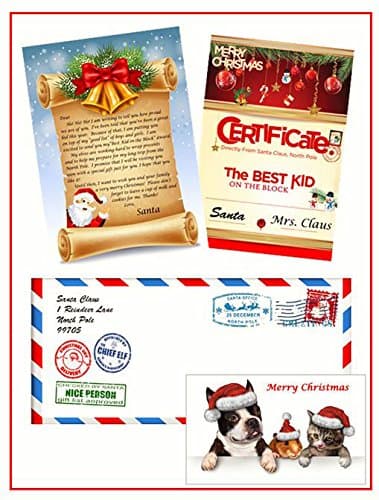 Letter From Santa: Personalized Santa letter package (includes Official envelope from Santa's Workshop, Santa Letter, Certificate, and Santa's Pets Sticker)