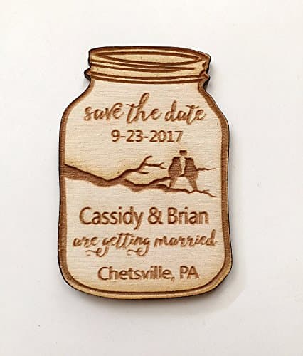 25 Mason Jar Save the Date Magnets - Wedding