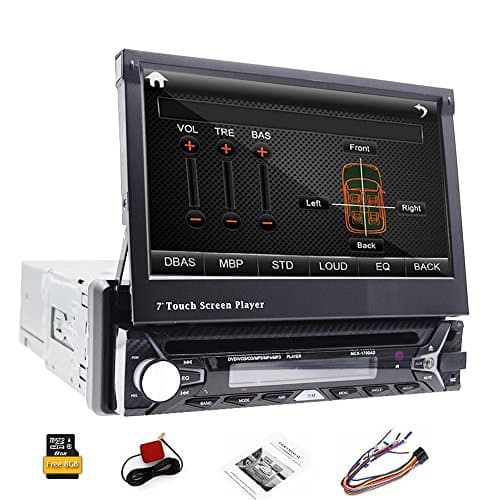 8GB Card GPS Navigation Single Din 7inch HD Touch Screen Car Radio Stereo Detachable Panel GPS Navi Auto DVD Player 1 Din Bluetooth Radio Receiver CD USB SD Aux entertainment system