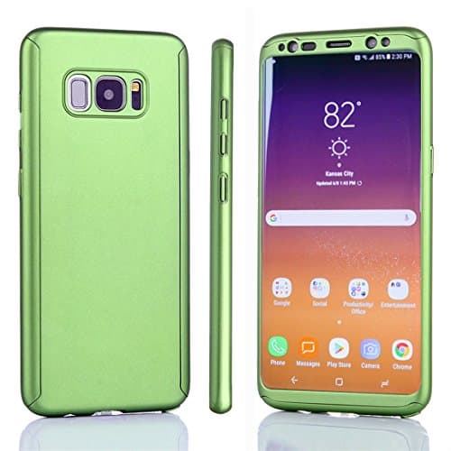 Samsung Galaxy S8 Plus Case,Ultra Thin Dual Layer Full Body Shockproof Protection Case Flexible Hard PC Hybrid Cover with A Soft Screen Protector for Galaxy S8 Plus(GREEN)