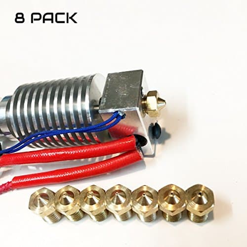 REPKORD 3D Printer Nozzle Kit E3D Compatible M6 Thread Set 0.2mm, 0.25mm, 0.3mm, 0.4mm, 0.5mm, 0.6mm, 0.8mm, 1mm (Pack of 8)