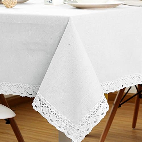 SiYANG" Coffee Hall Various Size Multi-Purpose Cloth Cotton & Hemp Rectangular Tablecloth Square Table Cloth Round Table Cloth Cover Tea Table Cloth (Beige,55.1*55.1In)