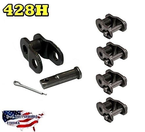 Jeremywell 4-Pieces 428H Offset Link, 1/2 Link, Half Link, Crank Link, Motorized Bicycle