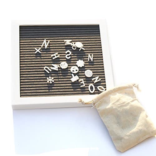 Letter Board White | Gray Felt Message Board 10x10 | Letterboard - Includes 360 Letters, Numbers & Symbols (10 x 10 Inches) - Message Board for Photos, Announcements, Milestones