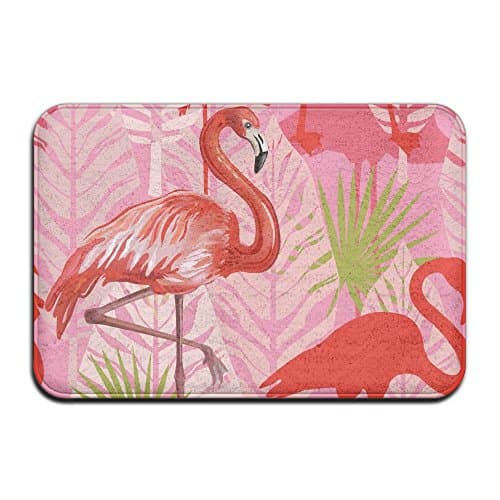 1 Piece Smart Dry Memory Foam Bath Kitchen Mat For Bathroom - Pink Flamingos Shower Spa Rug 18x36 Door Mats Home Decor With Non Slip Backing - 3 Sizes