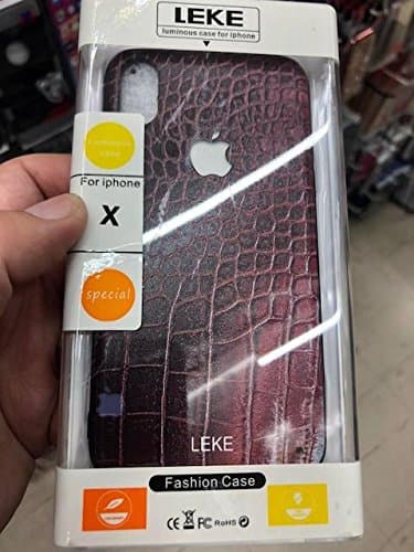 (Alligator Pattern) World’s First 3D Designer Illuminating Luminous LED BackLit Apple Logo Case for Iphone X 10 + FREE White LED Spinner!