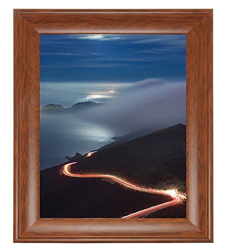THSpow 8 by 10 Inch Picture Frame Brown 100% Solid Wood Photo Frame for Desktop or Wall Display