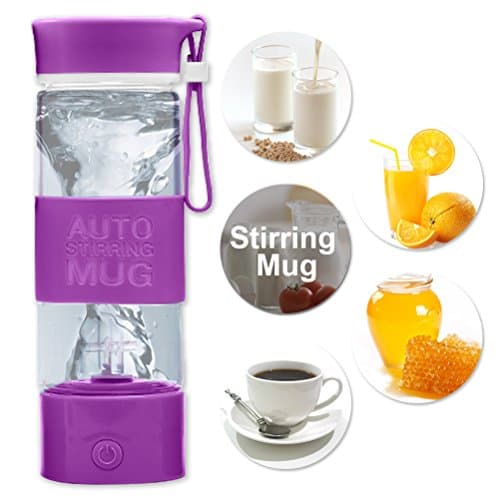 Self Stirring Mug, Automatic Self Mixing Cup, Cute, Colorful & Funny for tea, milk, cereal etc, Best for Morning, Travelling, Home, Office, Men and Women By Sportsvoutdoors (Purple)