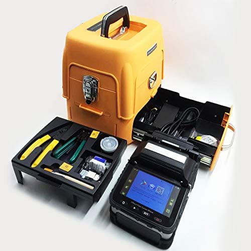 YEDEMC SM&MM Automatic Fiber Optical Welding Splicing Machine Optical Fiber Fusion Splicer Ai-8 & Fiber Cleaver (Yellow_Box_Ai-8)