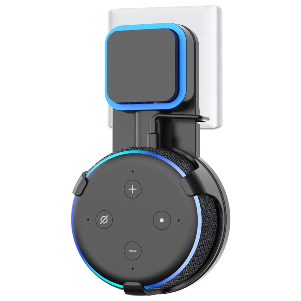 Cozycase Wall Mount for Dot 3rd Generation Built-in Cable Management without Screws Holder Stand in Kitchens, Bathroom and Bedroom 2018 Release (Black)