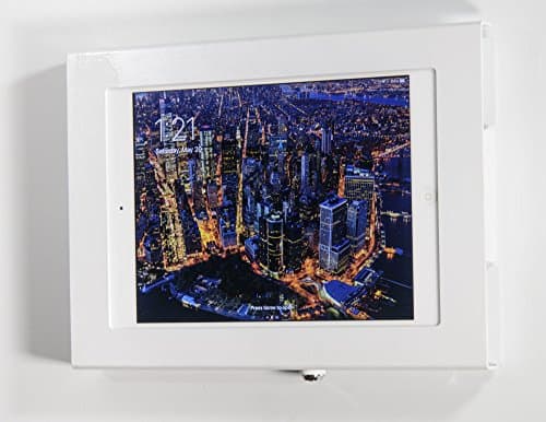 TABcare iPad Air, iPad Pro 9.7, iPad 2017 Locking Security Metal Case with 75/100 mm VESA (White VESA Wall Mount)