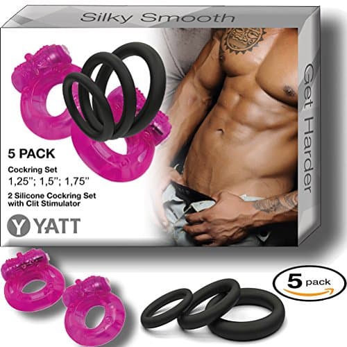 Yazz 5pcs - Silicone Coсk Ring for Men - Soft - Simple Power - Time Delay Silicone Enhanchment Bands - Premium Quality Silicone