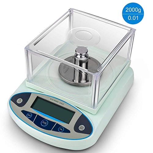 Laboratory Analytical Balances, 2000g/0.01g High Precision Lab Digital Analytical Scale Jewelry Scales LCD Digital Electronic Balance for Laboratory Pharmacy School