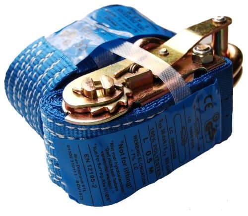 DJM Ratchet Tie Down Straps with Claw Hooks 7m x 50mm 2000kg 2 Pack