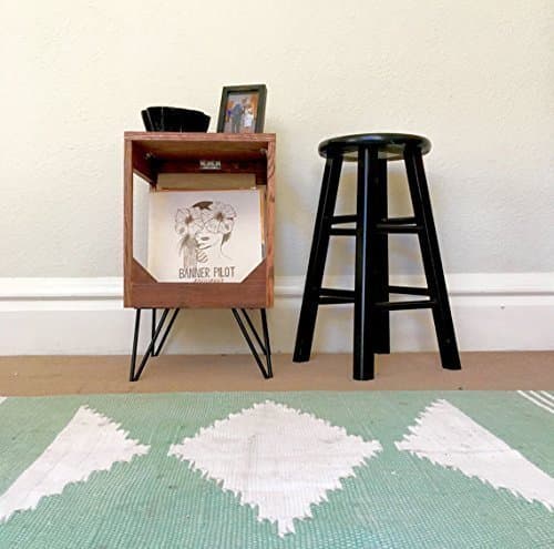 Vinyl Record Display Entry Table // Practical Way to Display and Protect Your Collection of up to 80 12" Vinyl Records // 100% handmade