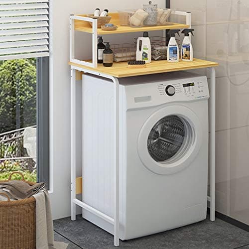 JIAO Washing Machine Shelf , Rack Shelf ,multi-function Shelf Iron Material Shelf Washing Machine Rack Bathroom Laundry Black,white (Color : White, Size : 2 layer)