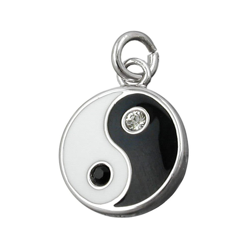 Pendant Yin-Yang Lacquer 925 Sterling Silver