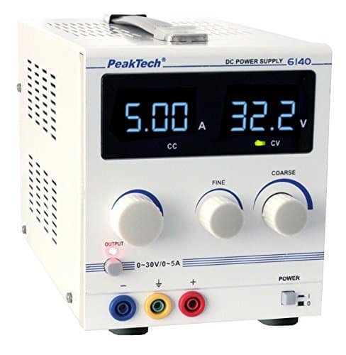 PeakTech Digital Laboratory Power Supply - Laboratory Mains Adapter 0-30 V / 0-5 A DC, Stabilised, Linearly Regulated, Pack of 1, P 6140