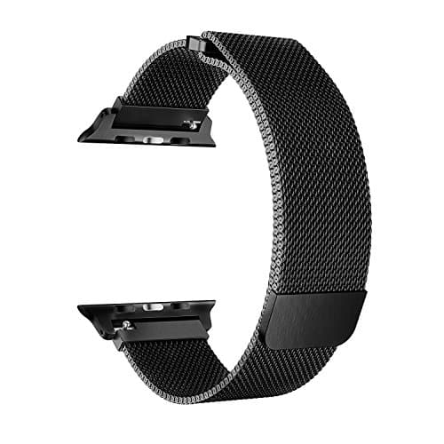 Walcase for Apple Watch Band 38mm 42mm, Milanese Loop Replacement Metal iWatch Band for Apple Watch Series 3 2 1 (38mm, Black)
