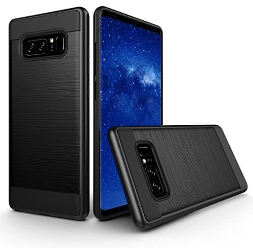 Casemetics Classic Series - Galaxy Note 8 Case Flexible Rubberized Shielding Armored with Hard Skeleton for Samsung Galaxy Note 8 Phone - 2017 (Black)
