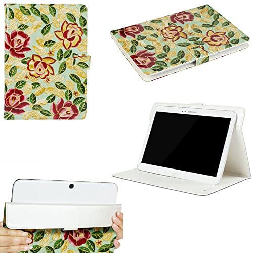 JAVOedge Red Rose Pattern Universal Book Case for 9-10" Tablet, iPad Air, Samsung Note, Nook HD 9, Nexus 10, More