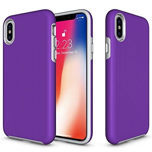 MXWANG Soft TPU + Hard PC Dual Guard Shock-Absorbing Scratch-Resistant Rugged Drop Protection Case for Apple iPhone X/8/7/8 Plus/7 Plus/6/6S/6 Plus/6S Plus/5/5S/SE&Samsung Galaxy Note 8/S8/S8 Plus