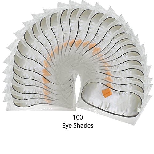 In Flight Mind Sleeping Eye Mask and Earplug Set for Travel, 100 Pack, Chrome