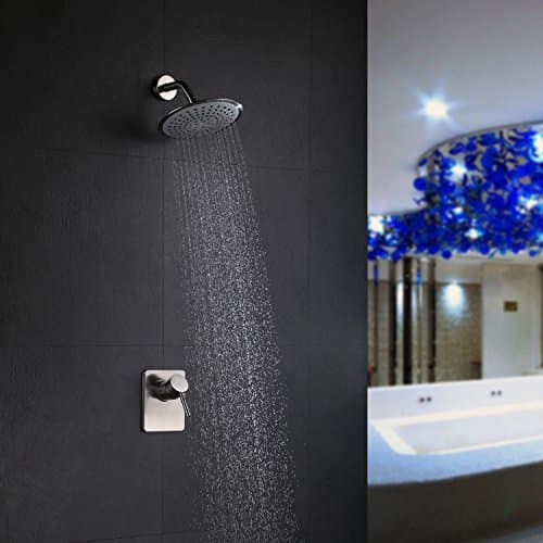 Bathroom Luxury Rain Mixer Shower Combo Set Wall Mounted Rainfall Shower Brushed Nickel