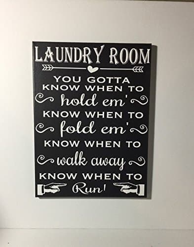 Laundry room sign - Painted canvas sign